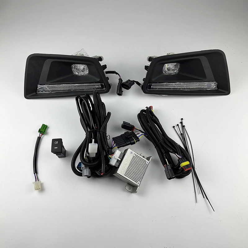 

Fit for Toyota Hilux Revo 2021-2022 DRL Headlight Fog Lamp Cover Grille Bezel Frame Daytime Running Lights Easy Installation