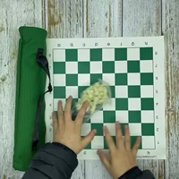 Chess Set PU Leather Chess Sets Travel Folding Board Games Parent Child Interactive Educational Toys Desktop Puzzle Board Game F 2