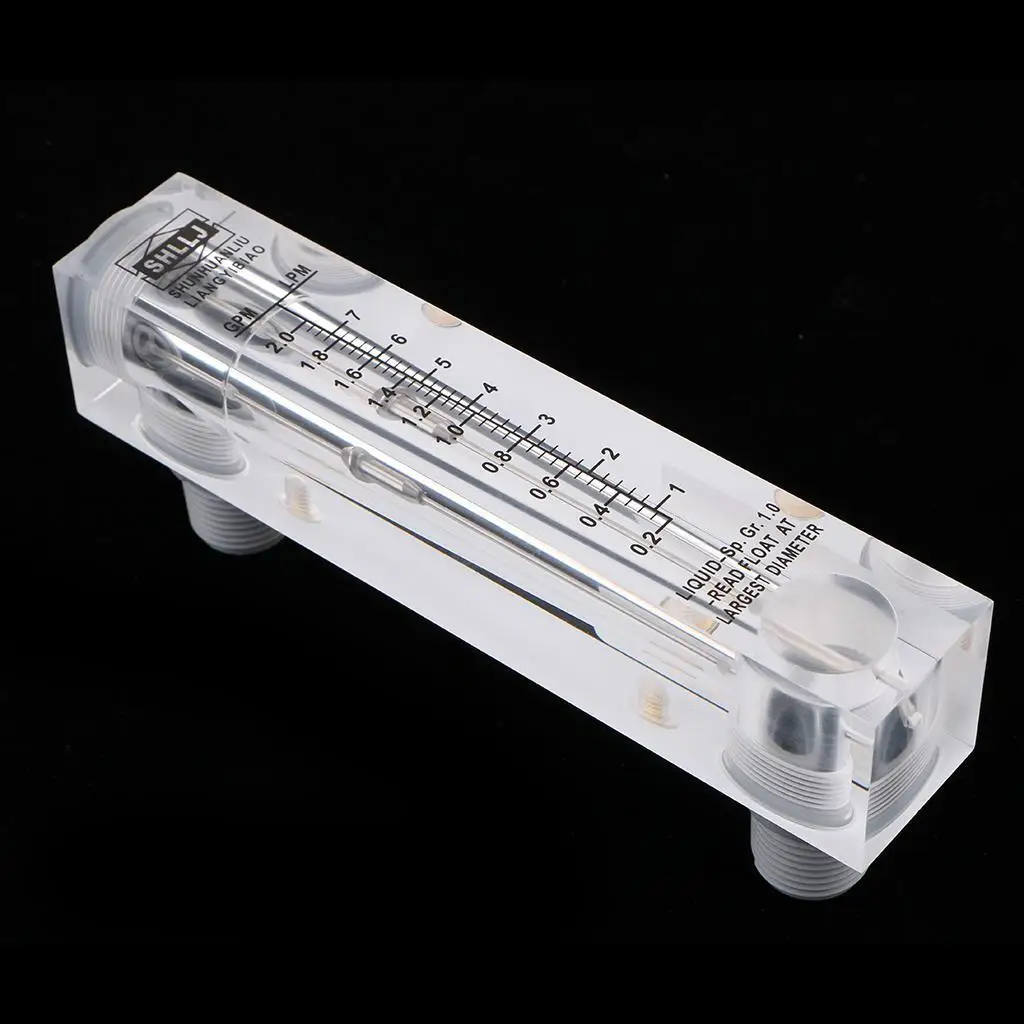 LZM-15 Panel Mount Type Acrylic Flowmeter Water Flow Meter 0.2-2GPM