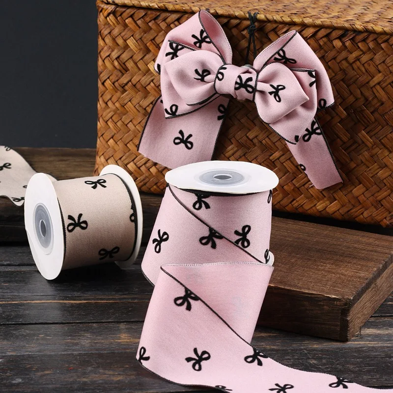 25mm 50mm 5 야드 소프트 Bowtie 가장자리 테이프 리본 Bowknots 만들기 어린이 액세서리 재료 수제