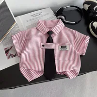 Nouvel ensemble de vêtements d'été pour bébés garçons : chemise et short tendance (2 pièces/ensembles) – Tenues décontractées pour enfants et tout-petits, survêtements pour nourrissons 5