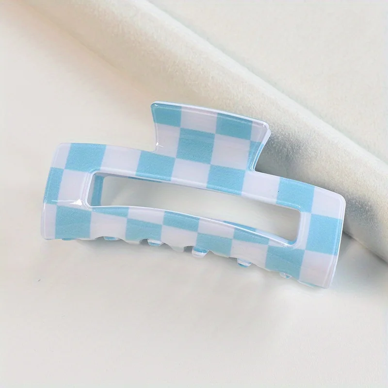 Koreanische Haarklammer – karierter französischer Vintage-Schnappclip, minimalistisches Haar-Accessoire für Frauen – Detail 4