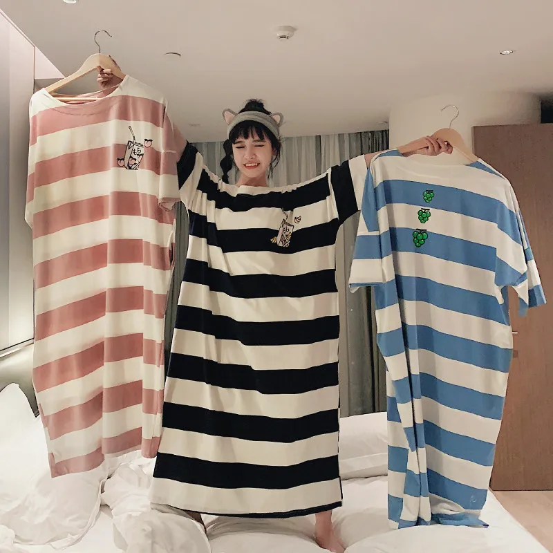 

Women's Sleepwear Night Dress Ladies Nightgown Plus Size Sexy Nightie Home Milk Silk Dress Female Night Shirts Summer