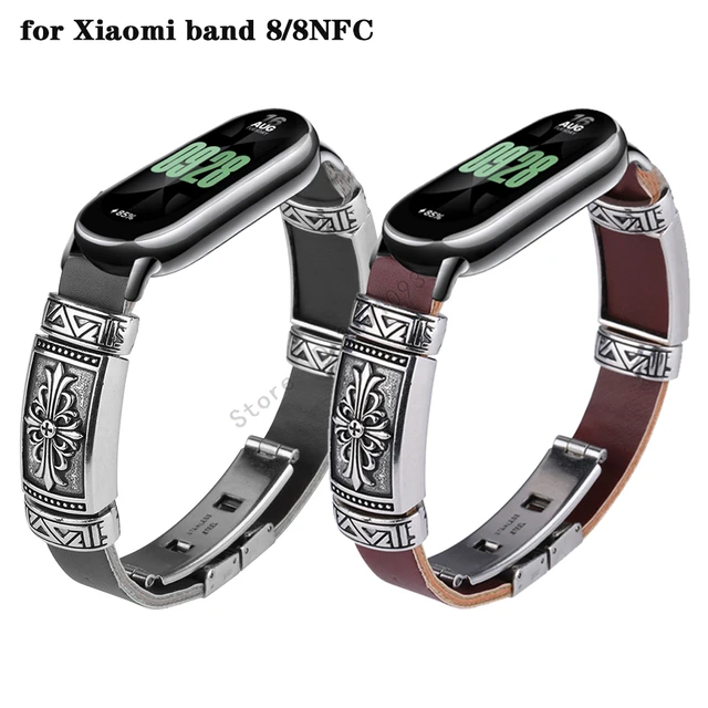 Para Xiaomi Mi Band 8 Correa de reloj de metal con diamantes de corazón a  corazón (