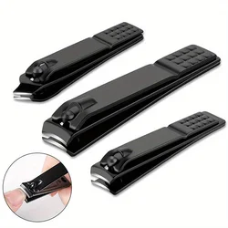 Deluxe Black Stainless Steel Nail Care Set with Nano Glass File (Black Shape2)