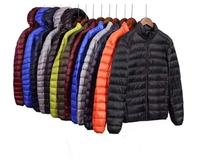 

New Style Cotton Padded Clothes Light Thin Feather Rong Cotton Hooded Men's Short Youth Large Size Winter Stand Collar Jacket