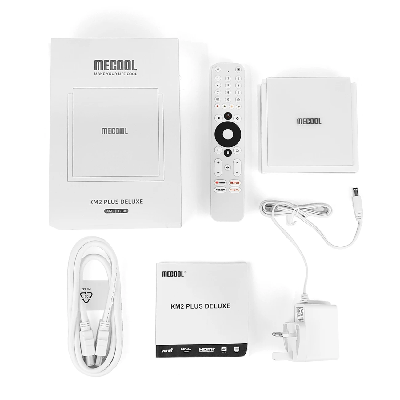 MECOOL KM2 플러스 디럭스 안드로이드 11.0 TV 박스, 4K Amlogic S905X4, 4G 32G 2.4G 5G WiFi BT 미디어 플레이어 x vs x96 x10 h96 max v58