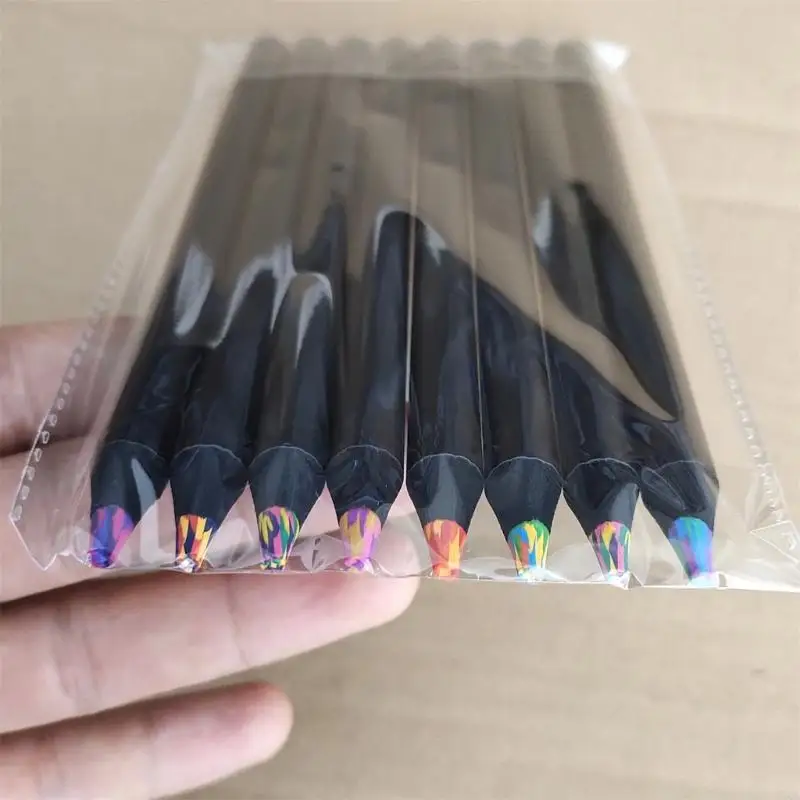 12pcs 무지개 색 연필 다색 연필 나무 색칠 연필 아티스트 아이 드로잉 스케치를위한 미술 용품
