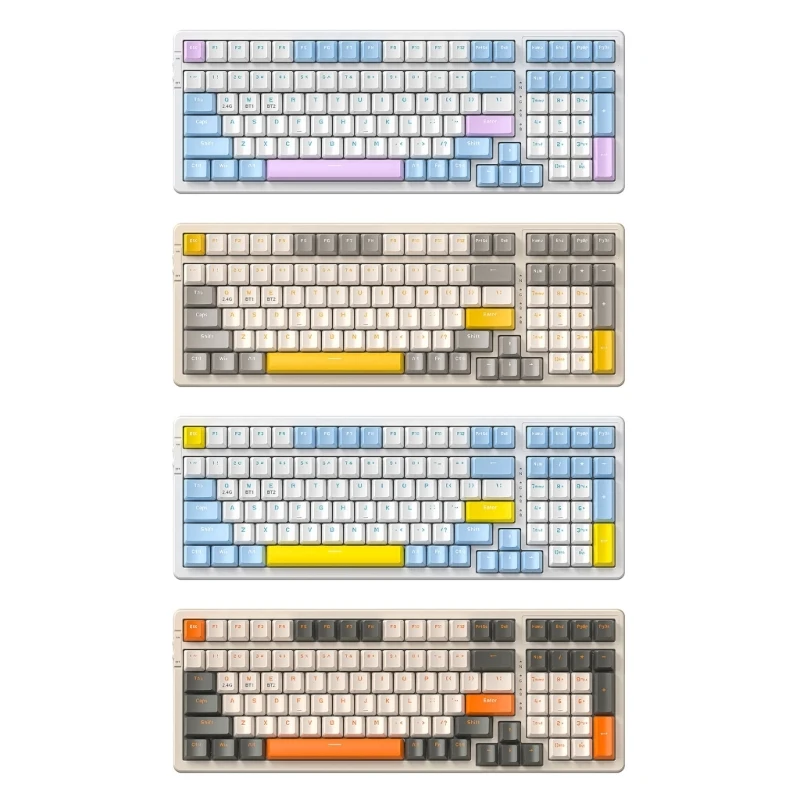 

69HA K96 Wireless Mechanical Keyboard Dual-Mode 2.4G+BT5.0 Red Switches 100 Keys Full Size PBT Keycaps Satellite Axis