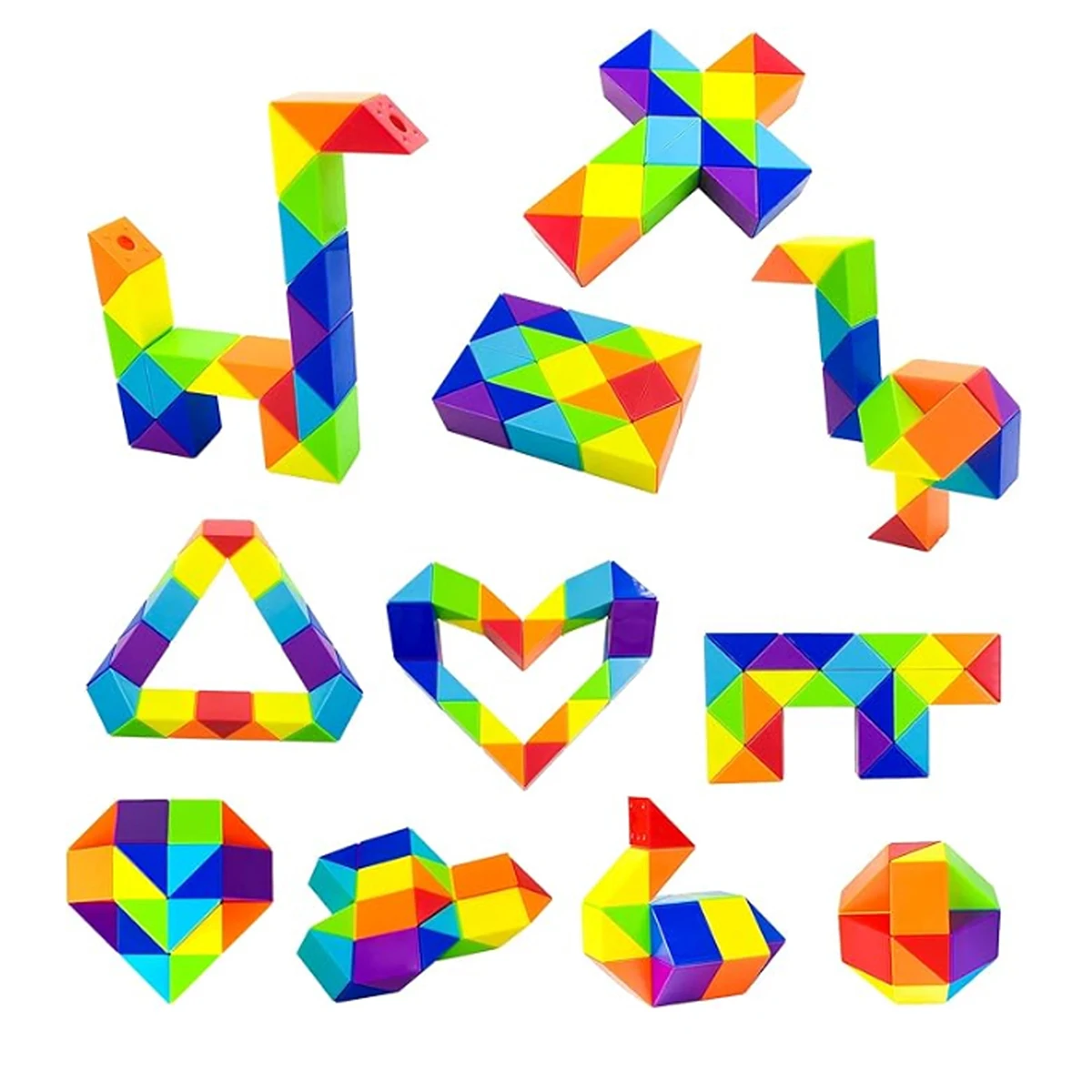 SENGSO 24/36/48/60/72/96 segmentos Fidget Snake Cube Puzzle Toys - Lembrancinhas e enchimentos de sacos de guloseimas, cores do arco-íris