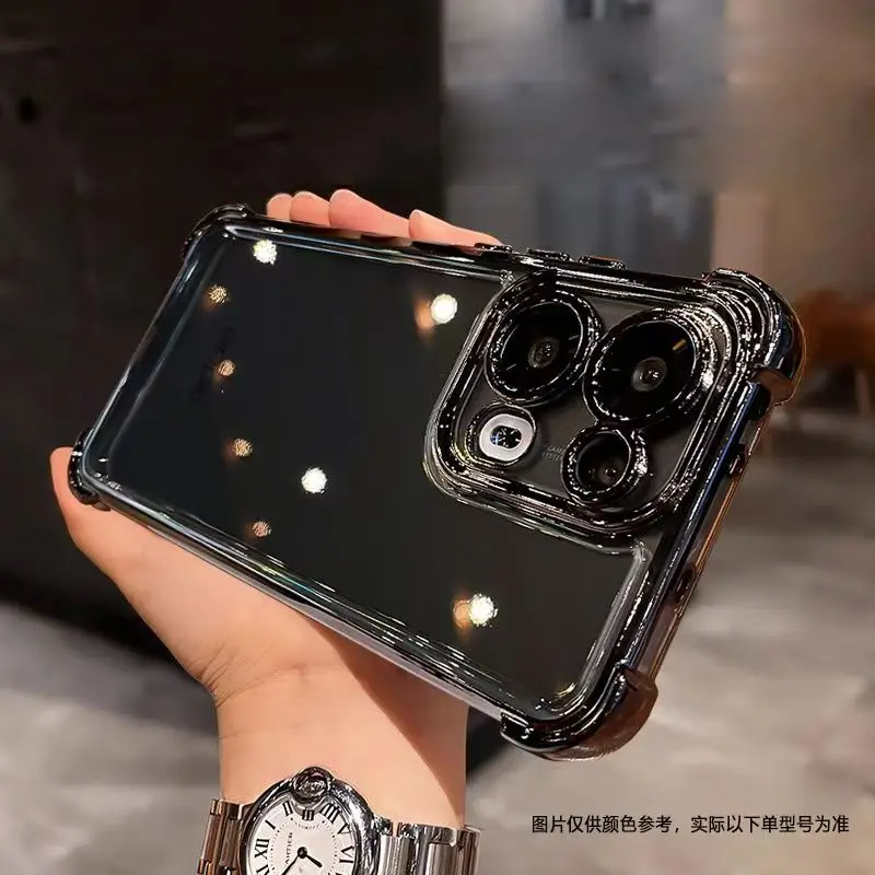 Electroplated Transparent Magnetic TPU Phone Case with Lens Film Protection