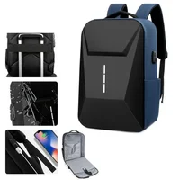 Hardshell Large Capacity Men’s Backpack Casual Lightweight Password Lock Waterproof Travel Bag 15.6-inch Anti-theft Laptop Bag 2