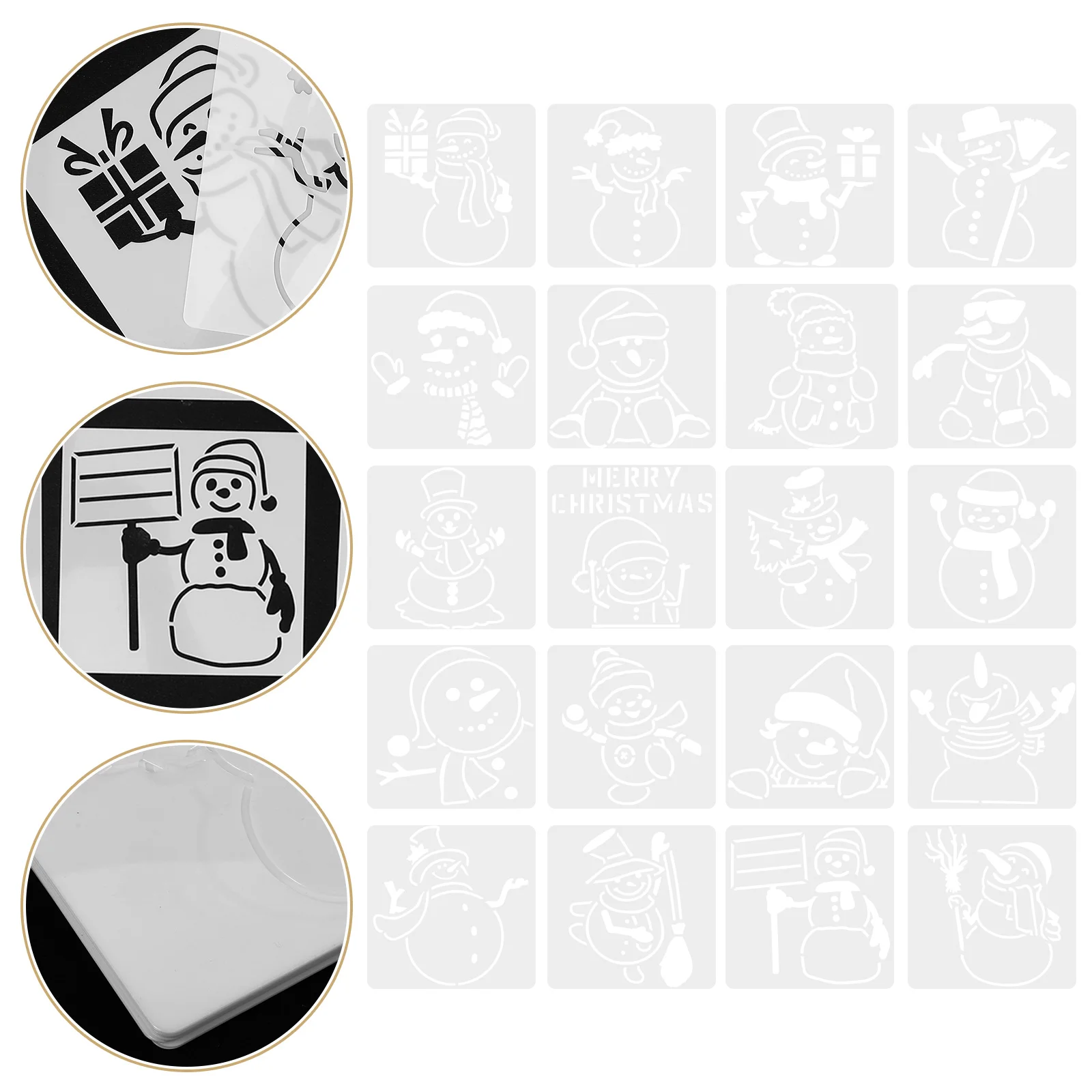 

20 шт. многоразовый трафарет для рисования, фотография, Рождественский шаблон для рисования, пластиковые трафареты