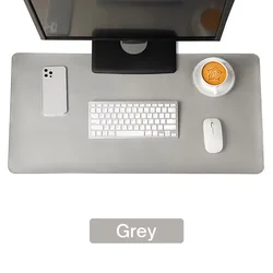 Large Waterproof PU Leather Desk Protector Mat - Non-Slip Surface - 60X30cm (Grey)