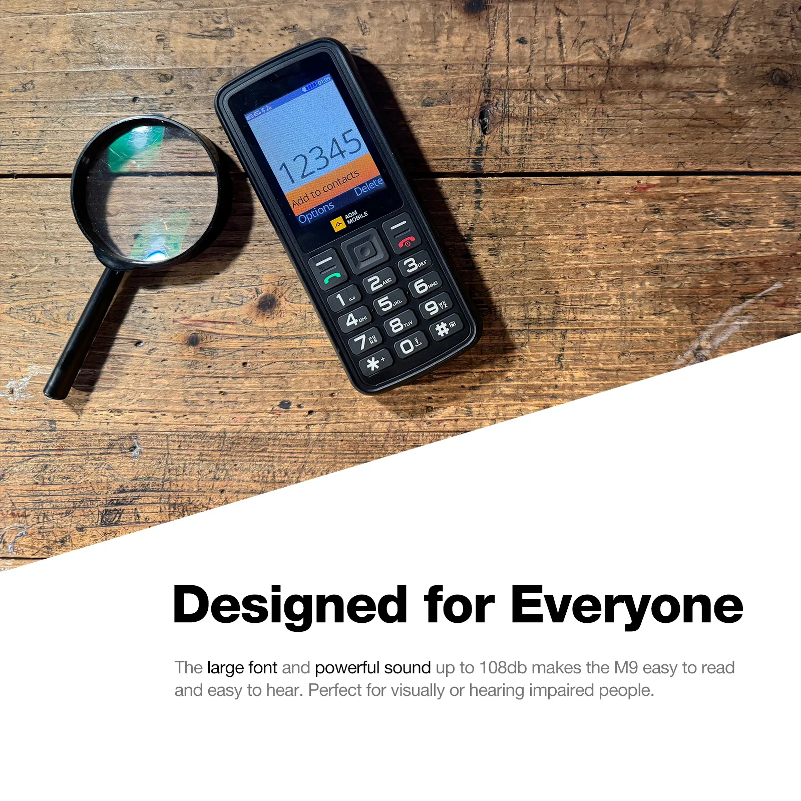 AGM M9 4G Feature Phone 2.4" Screen Russian Or English Keyboard Dual SIM Large Button Big Battery Elderly Waterproof Cellphone - Image 4