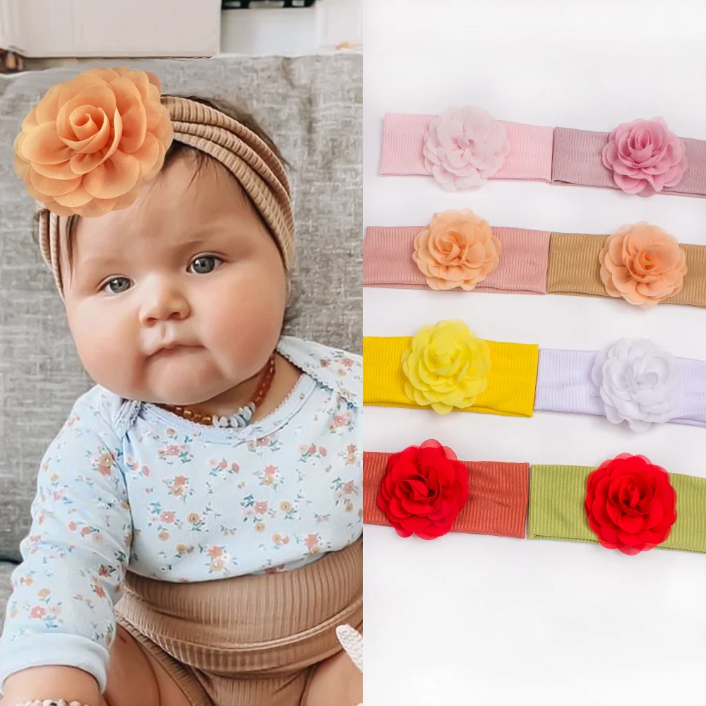 

New Children's Hair Band Headwear Cute Baby Rib Wide Edge Traceless Flower Headband Baby Hair Band Baby Headbands for Girls