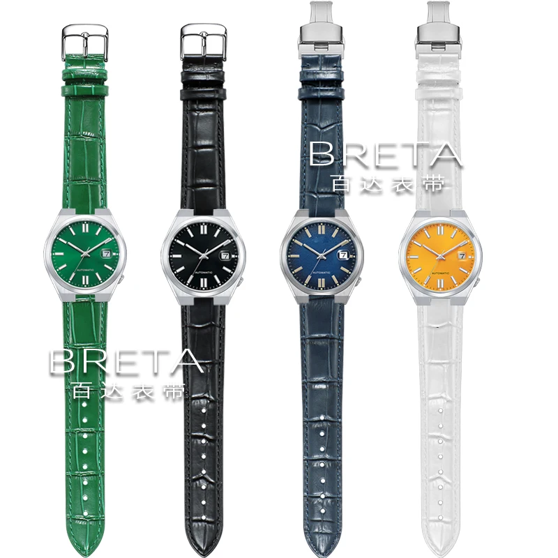 Premium Genuine Leather Watch Strap with Butterfly Clasp and Concave Ends