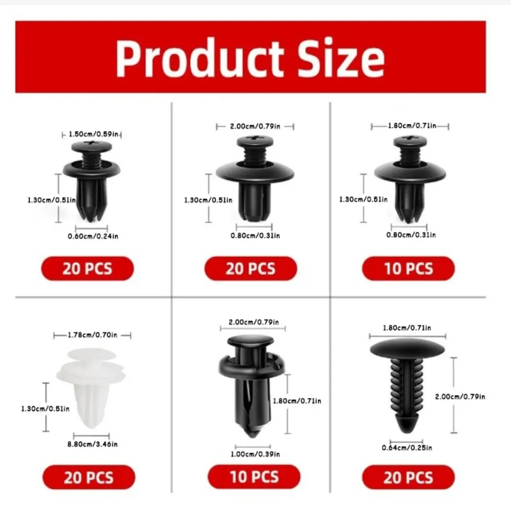 Car Fastener Clips 100pcs Auto Fastener Clip Kit Fender Rivet Clips Car Body