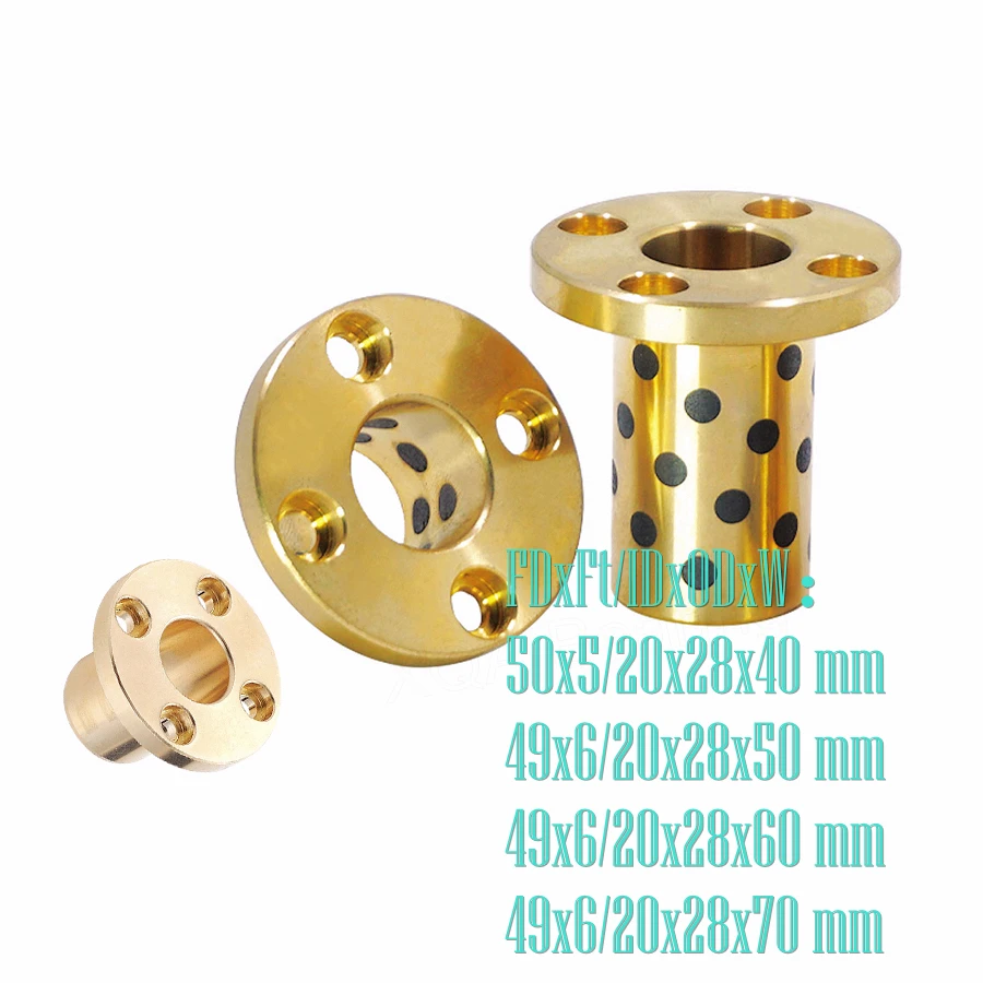 Flanged Diameter 20mm OFR01 Bushing 49*6/20*28*50/60/70 50*5/20*28*40 Graphite 2040/2050/2060/2070 Bronze MPTZ OLBH Bush Bearing
