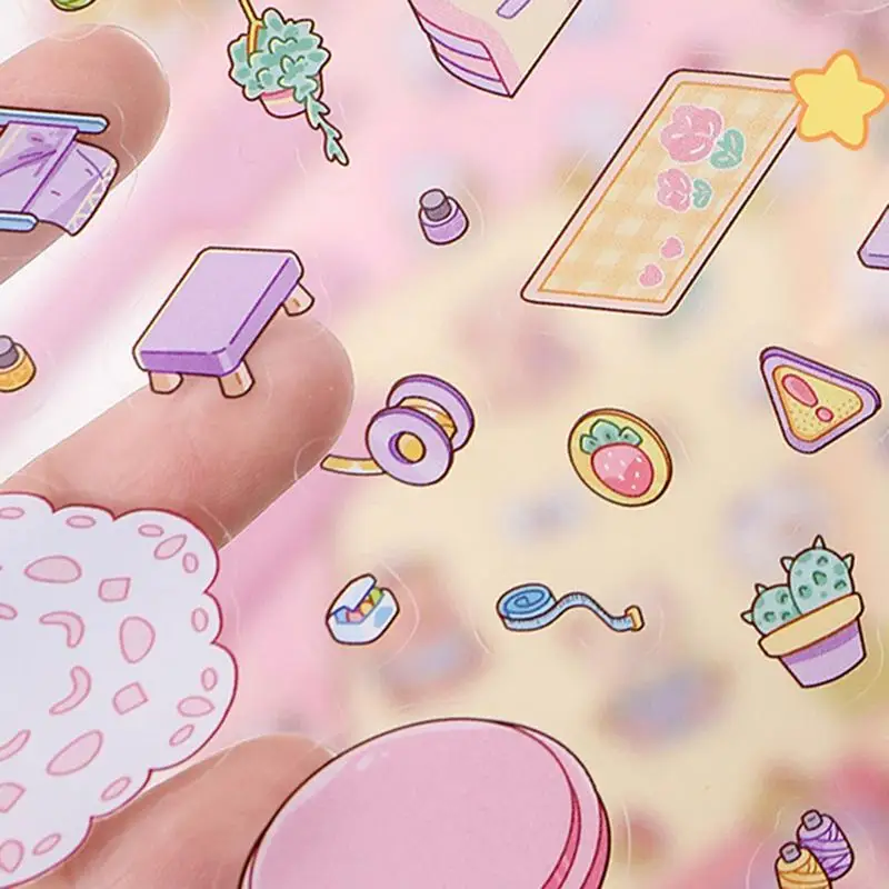 Cartoon Landscape Stickers 3D Visual Stereoscopic Room Decompression Scene Tent Sticker Handmade Stacking Scene Stickers