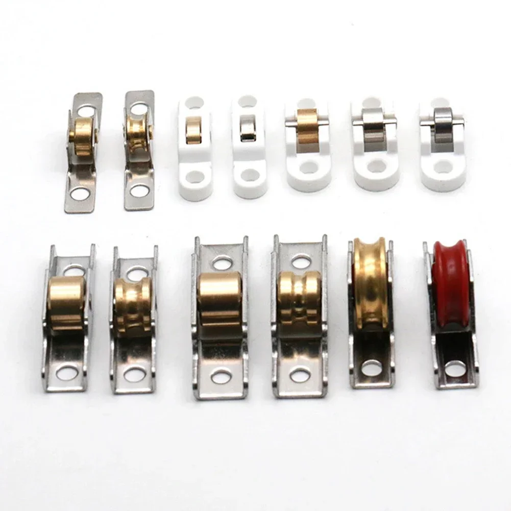 Sliding door roller 7/7.5/10/12mm old-fashioned copper caster wheel pulley runners for wardrobe furniture