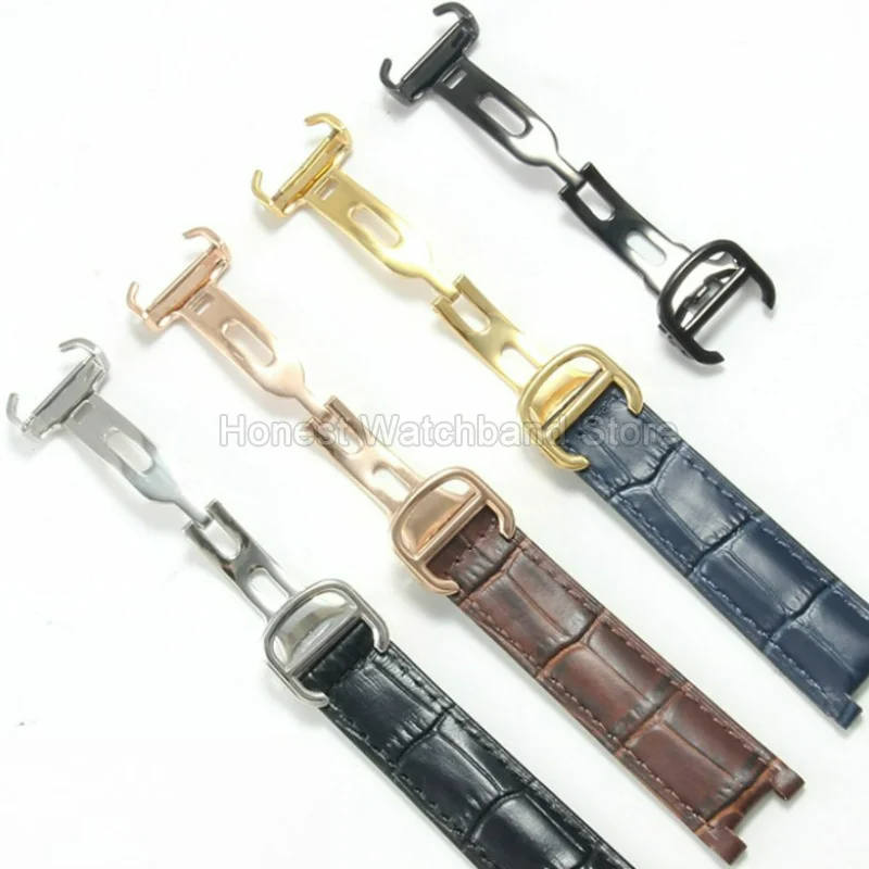 Elegant Genuine Leather Watch Strap with Notched Endpoint Design - Premium Durability and Comfort