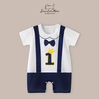 0-2 Years Baby Boys Summer Thin Cartoon Rompers Baby Girls Short Sleeve Bodysuit Newborn Infants Jumpsuit New Costume 3