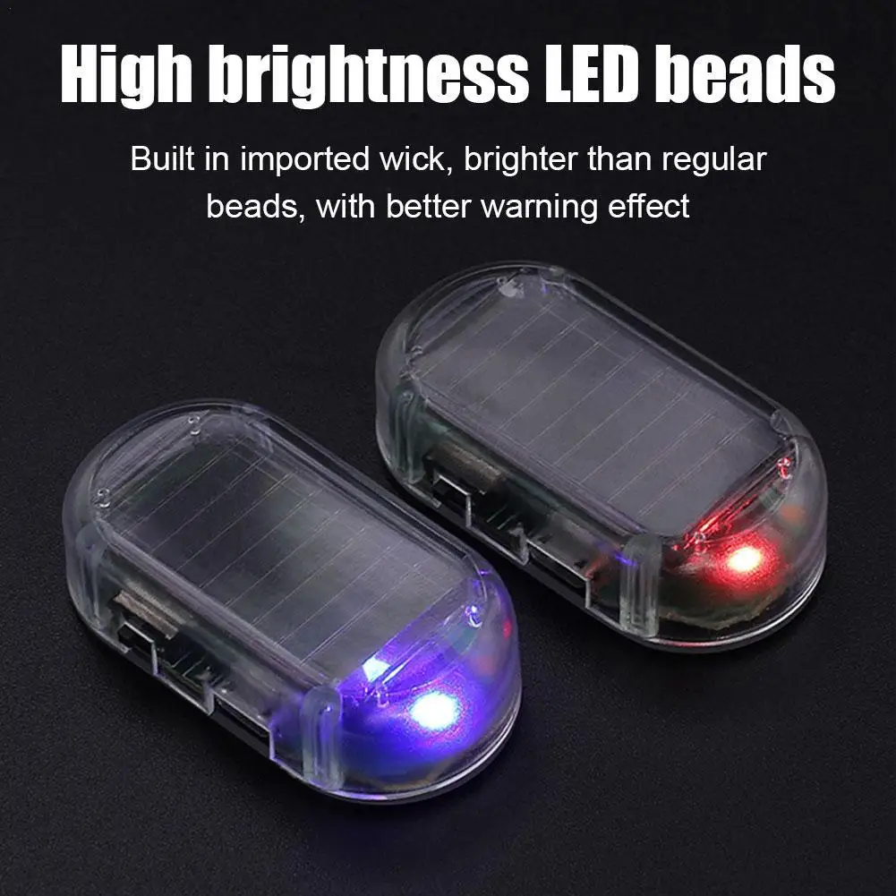 

1pcs Car Fake Security Light Solar Powered Simulated Dummy Alarm Wireless Warning Anti-Theft Caution Lamp LED Flashing Lights