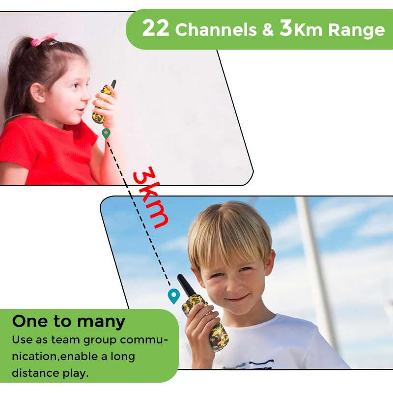 2022 New Kids Walkie Talkie Celular Handheld Transceiver Highlight Phone Radio Interphone 3KM Mini Talkie Walkie Toys Gifts 2