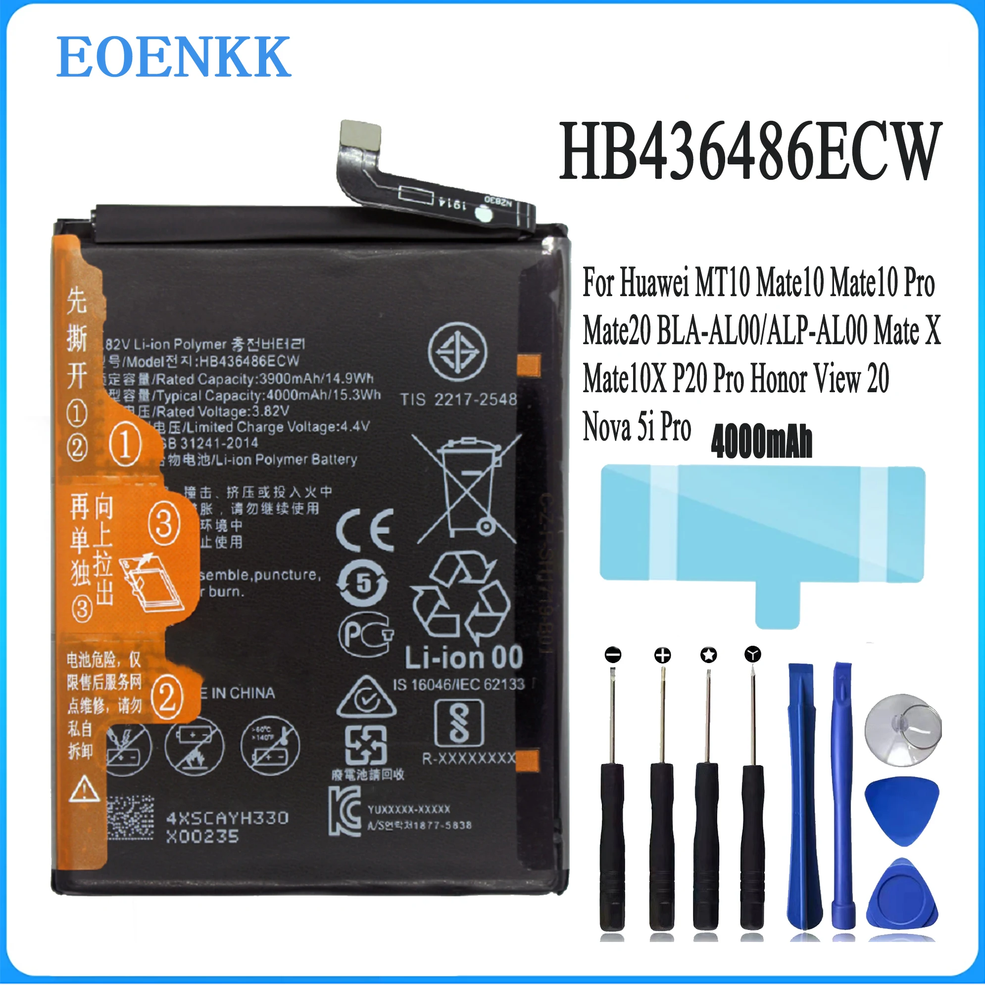 

HB436486ECW Original Replacement Phone Battery For Huawei Mate 10 /10 Pro / Mate 20 /P20 Pro /Honor view20 4000mAh Batteries