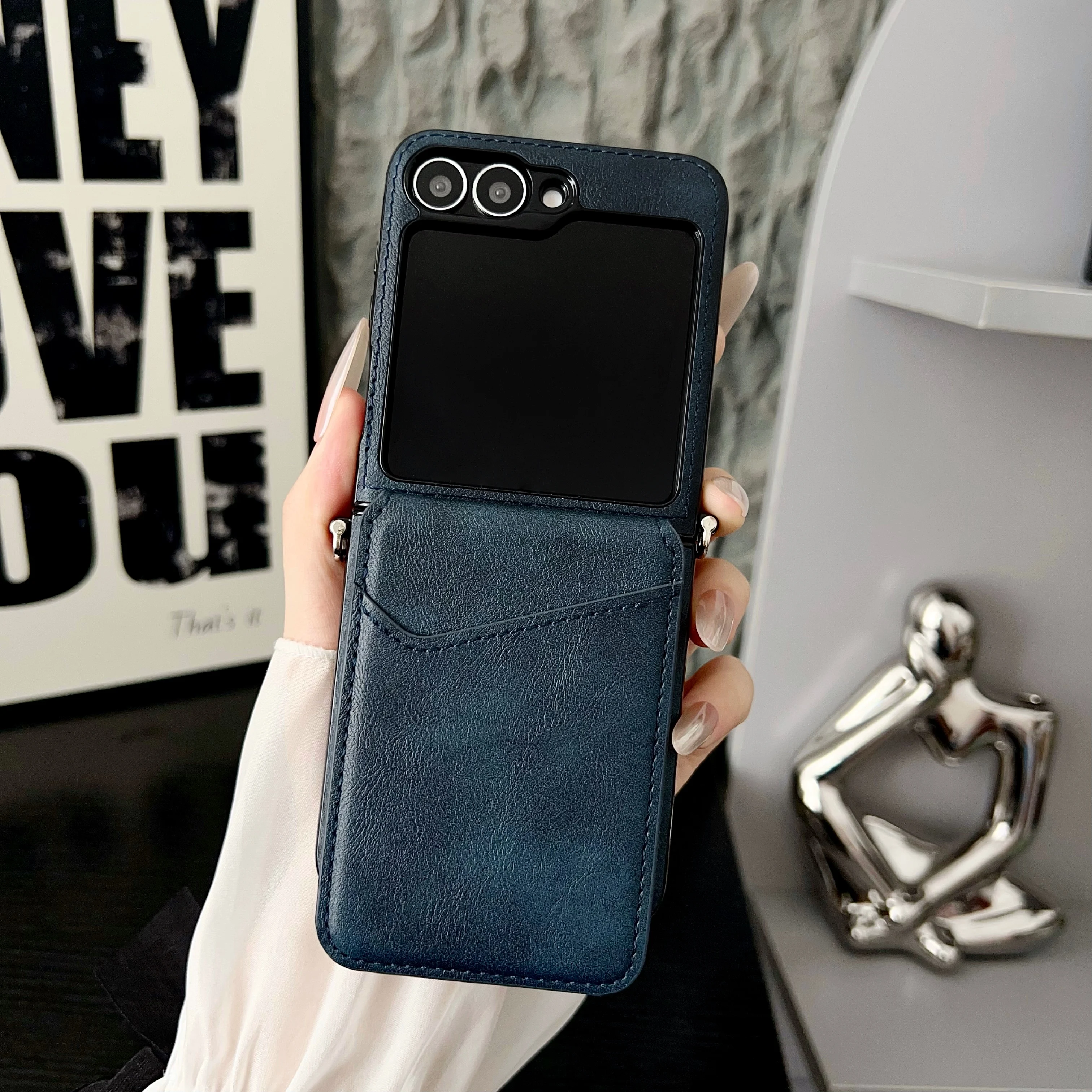 Vintage Cowhide Leather Wallet Phone Case with Card Slot Holder