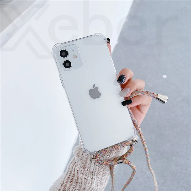 Funda Para IPhone Con Correa De Cadena - Compatible Con 16 15 14 Pro Max 13 12 11 XS XR 8 - Silicona Ultrafina