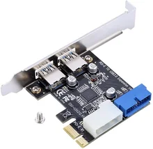 

PCI-E to 2 USB 3.0 Hub Port PCI Expansion Card Adapter with Front 20-PIN Interface