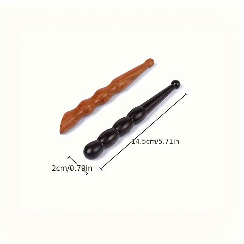 Sandalwood Facial Massage Stick Acupoint Scraping & Essence Cream Kneading Tool Solid Wood Foot Relax Pen Foot Body Massage Tool