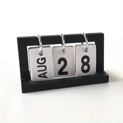 Compact Office Desk Calendar Kit - Stylish Mini Standing Desk Decor (Black)