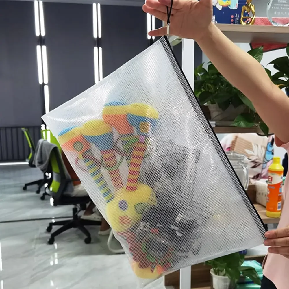 3/5PCS 편지지 보관 가방 폴더 파일 메쉬 지퍼 주머니 A3 A4 A5 A6 문서 가방 우편 파일 폴더 학교 사무용품