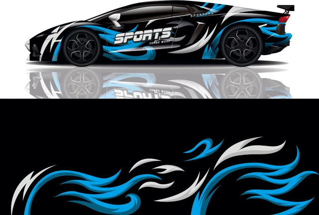 Car decal graphic vinyl wrap vector image of modern design car tuning  sticker racing wrap sticker high quality - AliExpress