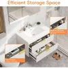 30'' Floating Bathroom Vanities with Sink, Wall Mounted Bathroom Floating Vanity with Ceramic Sink,2 Drawers, Soft-Close Doors 3