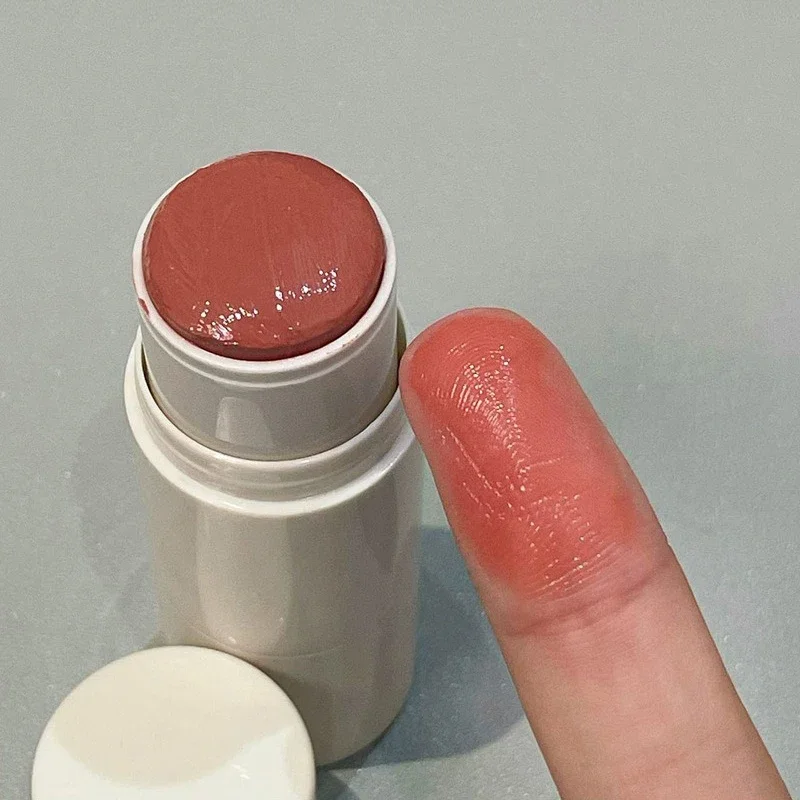 Double-ended Blush Stick Sponge Soft Face Brightening Water Light High Gloss Cream 2 in 1 Peach Pink Cheek Tint Makeup Cosmetics