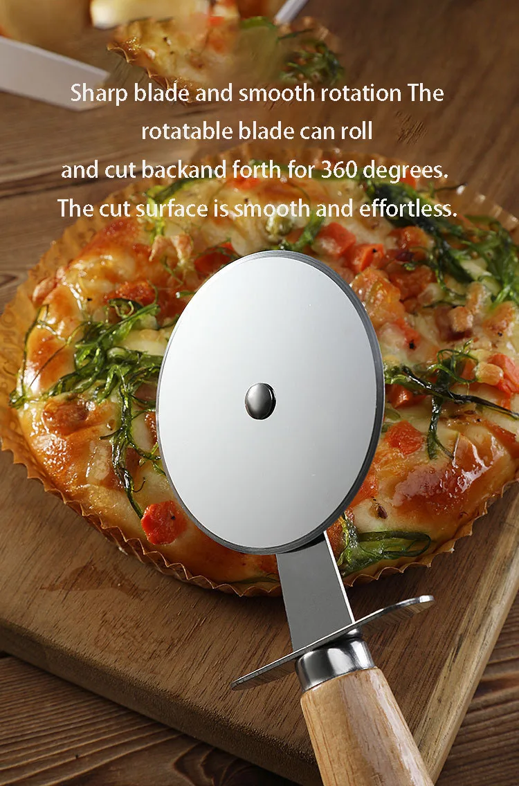 Description Picture 5 of itemStainless Steel Pizza Single Wheel Cut Tools Diameter 6.5CM Household Pizza Knife Cake Tools Wheel Use For Waffle Cookies
