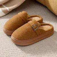 Winter Women's Slippers Home Plush Luxury Designer Woman Shoes Indoor Fluffy Fashion Platform Fuzzy Fur Slides Elegant Flat Soft - Image 2