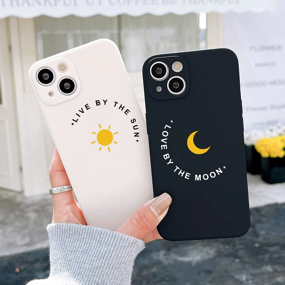 Couple Phone Phone Case Moon Sun And Moon Phone Cases Couple Black