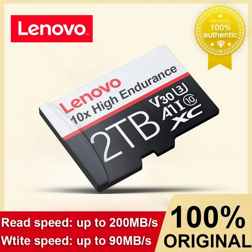 

Lenovo SD Card 2TB Memory Card Class 10 Micro TF SD Card High Speed Flash Card 512GB 1TB cartão de memória For Laptop/Phone/Cam