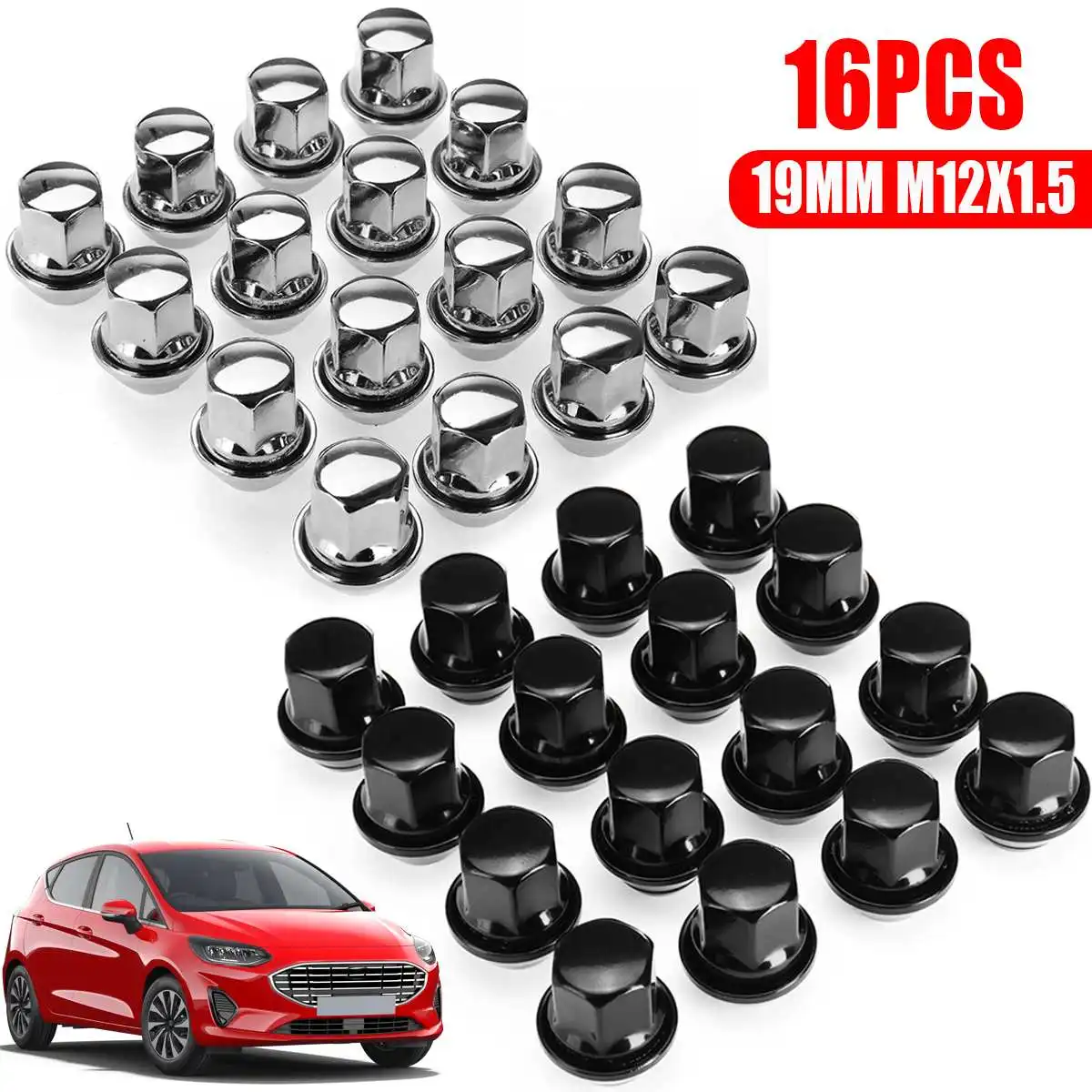 16 stücke M12 x 1,5 19mm Legierung Auto Rad Muttern Reifen Mutter Auto  Mutter Schraube für Ford Fiesta MK4 MK5 MK6 MK7 MK8 C-Max CMax - AliExpress