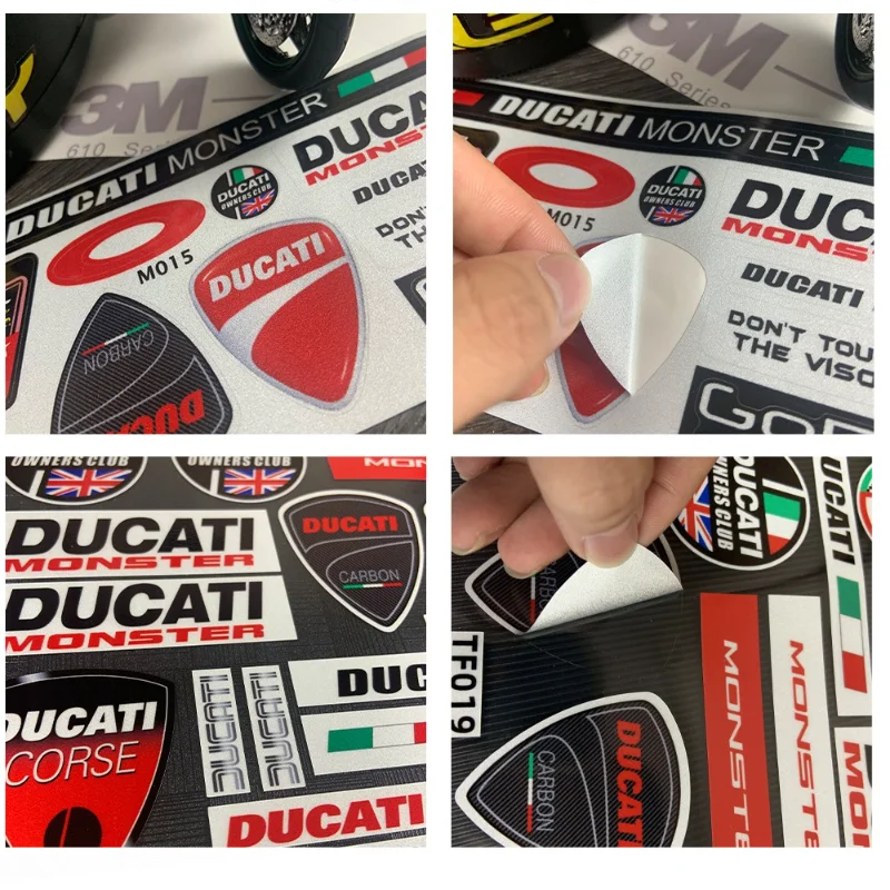 Reflective Motorcycle Stickers Ducati Corse Logo Decals for Ducati Monster Multistrada Diavel Superbike Motorcycle Accessories