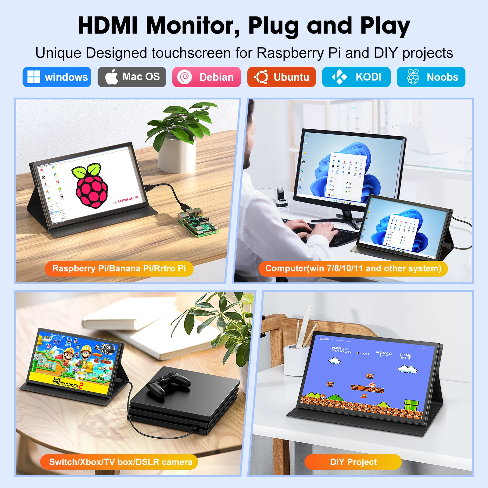 Miktver-̹  10.1 ġ 뷮  ġ ũ 1024*600 ޴ HDMI   ȣȯ   3ms 