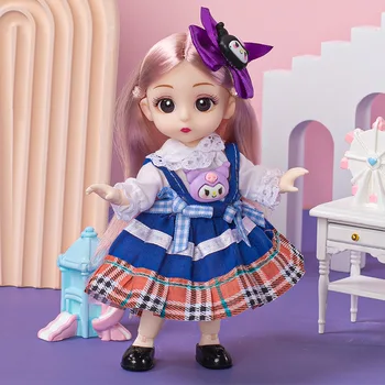16cm  Princess BJD Doll with Clothes and Shoes Lolita Cute Sweet Face1:12 Movable Joints Action Figure Gift Child Kid Girl Toy