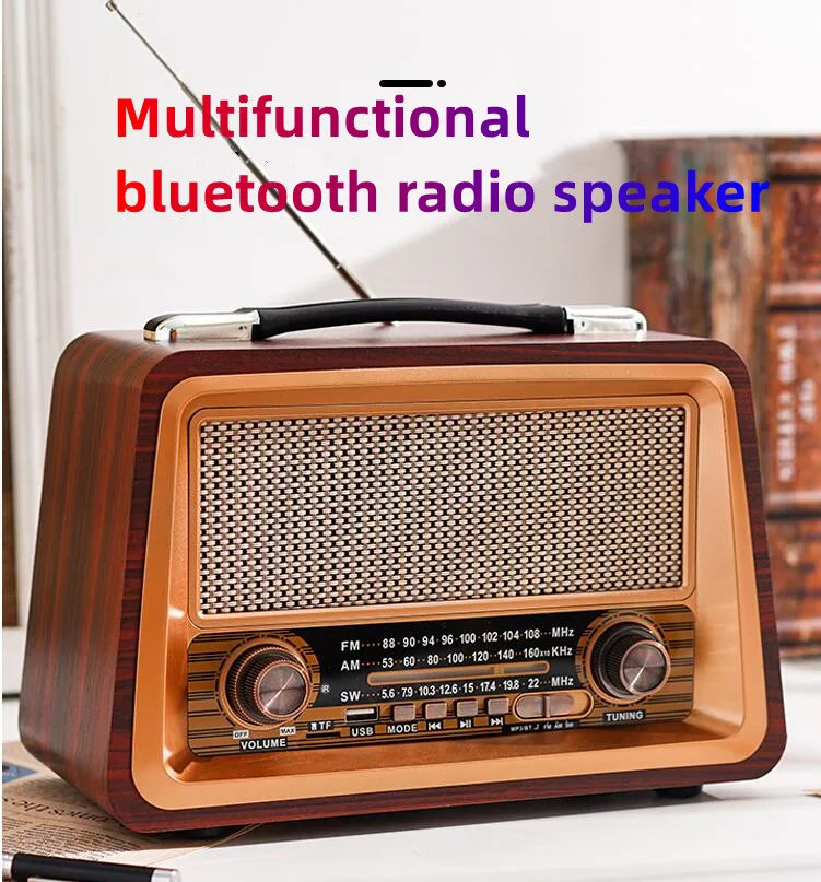 Retro Portable Radio Wireless Bluetooth-compatiable HIFI Speaker