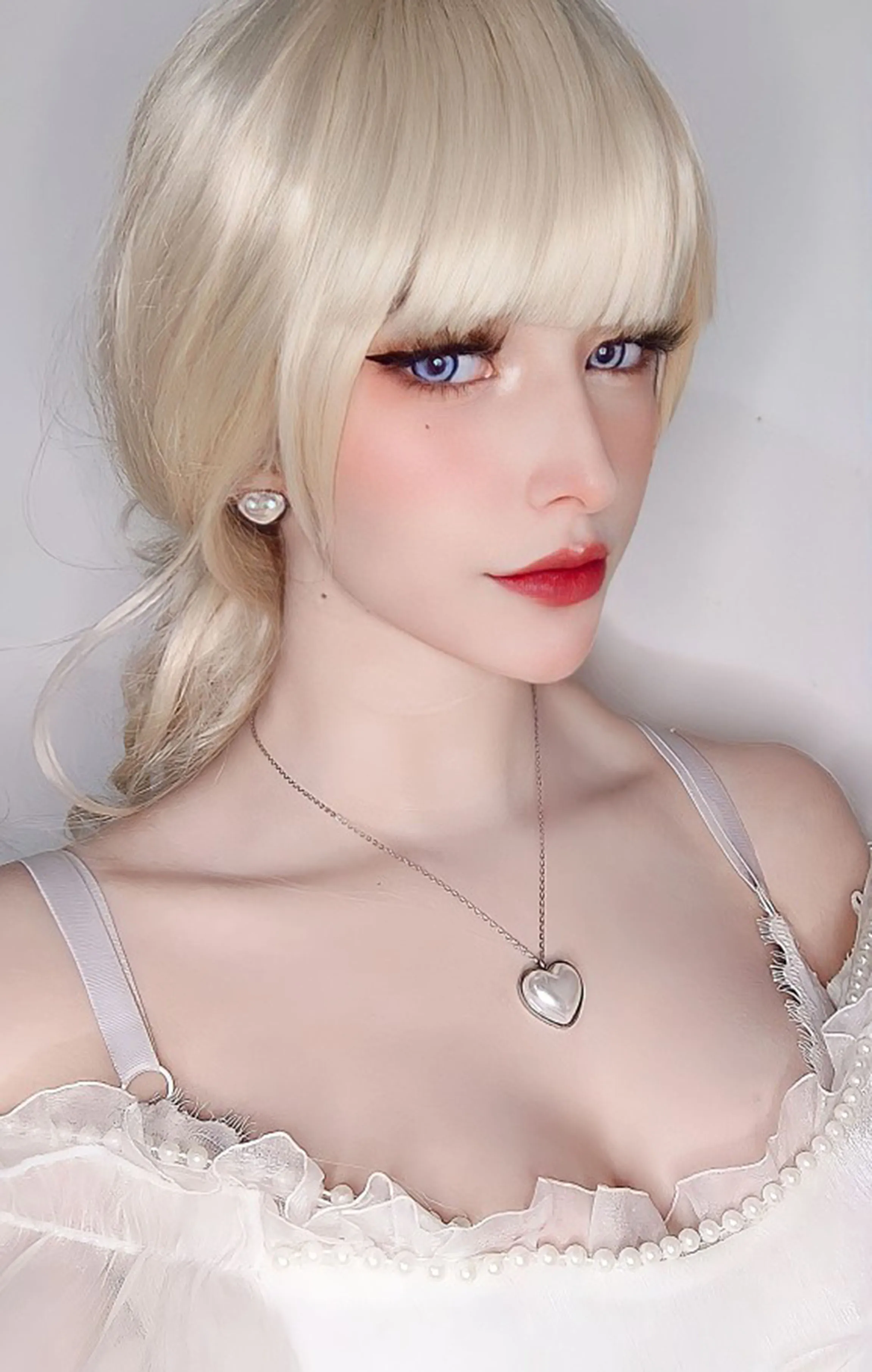 Korean Fashion Jewelry Sets Stainless Steel Earring Pendant Necklace Set Pearl Set Cubic Zirconia for Women Wedding