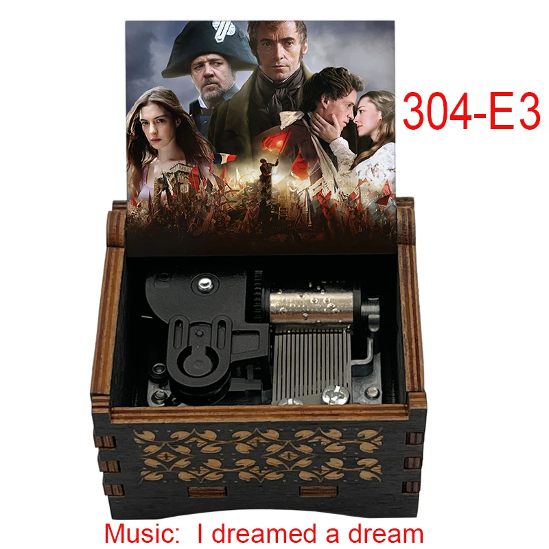Elegant Les Miserables Wooden Music Box with Famous Movie Melodies